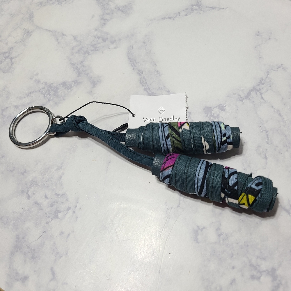 Vera Bradley Iconic Spools Bag Charm Falling Flowers - Picture 2 of 4
